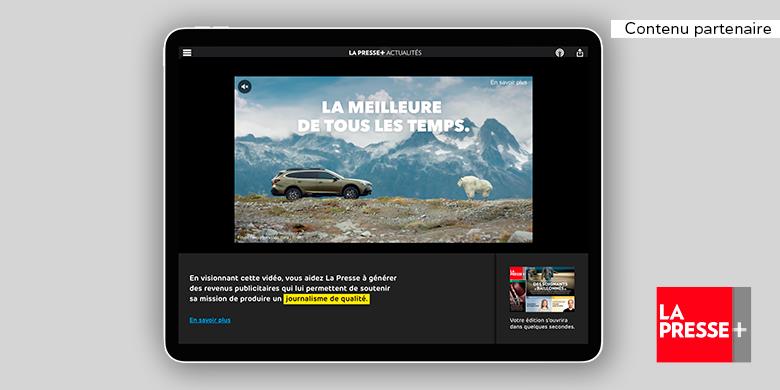 Une publicité vidéo en ouverture de La Presse+